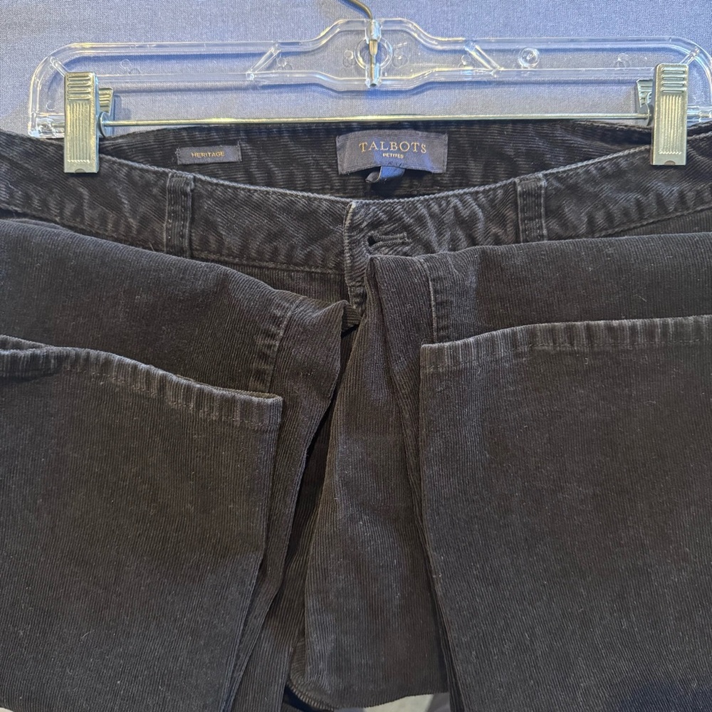 Talbots - Heritage Corduroy Trousers - Charcoal / Black - Bootcut - 14P